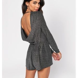 Tobi Black & Silver Sparkly Romper